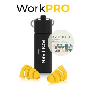 BOLLSEN WorkPRO Earplugs with AR KI Tech Measuring - Industry, Construction Work, Crafting, Lawn Mowing, Plumbing, Gardening, DIY