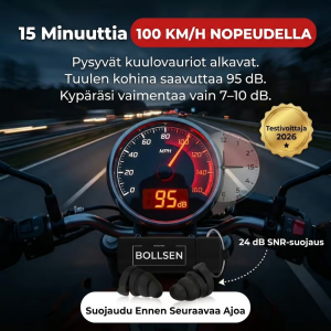 Alternative view of Moto+ -korvatulpat moottoripyöräilyyn